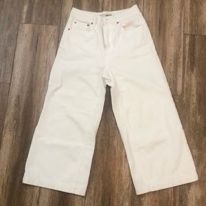 Topshop wide leg cropped jeans size 26